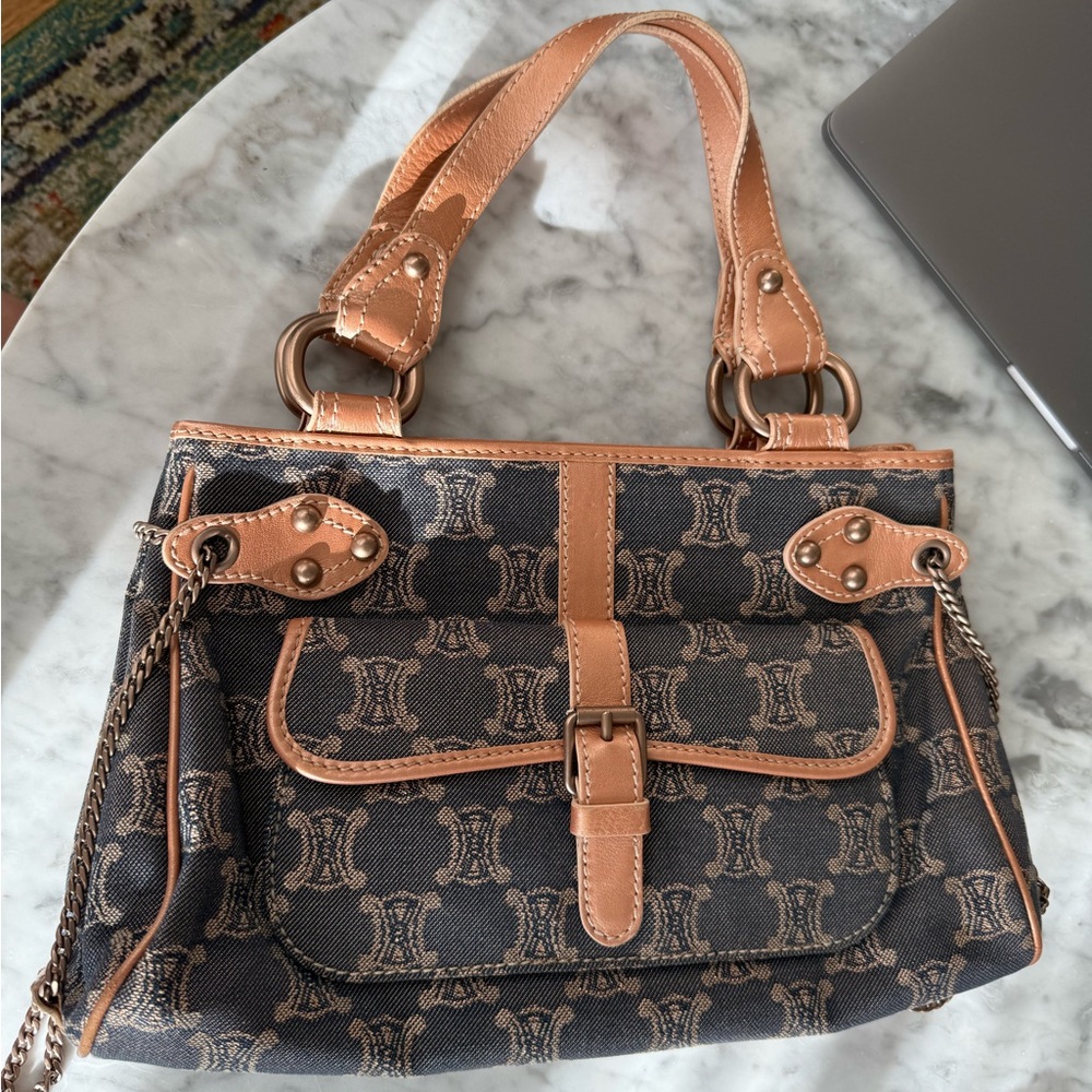 SOLD | Celine Denim Macadam Chain Bag
